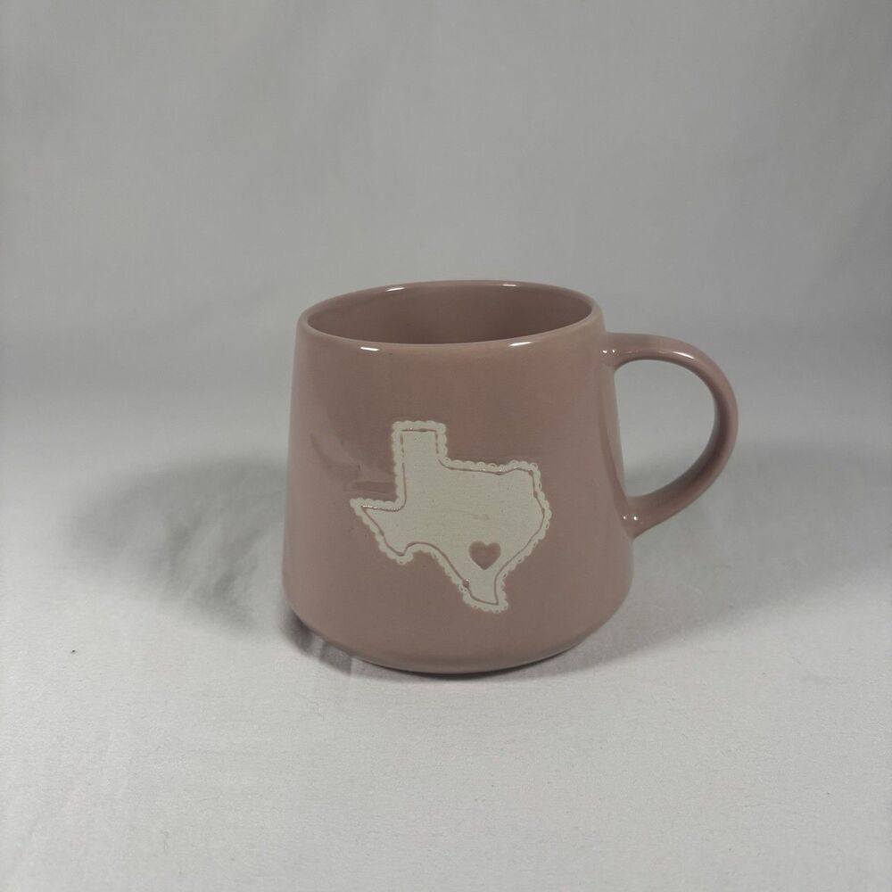Destination Holiday Pink Texas State Heart Ceramic Mug China Local Souvenir